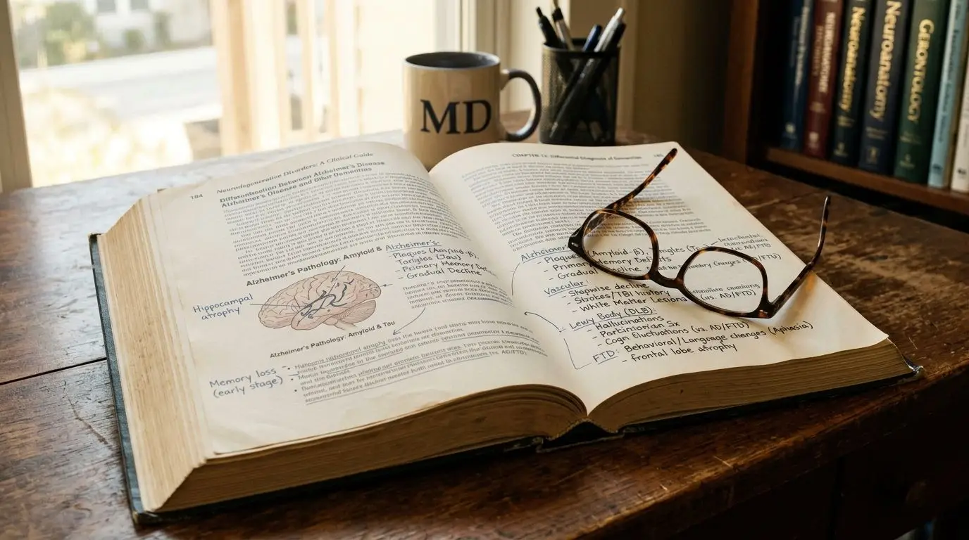 Livre médical ouvert — différences entre Alzheimer et autres démences